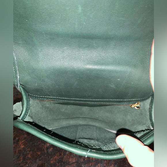 COACH Vintage Casey Bag Leather Crossbody Handbag Dark Emerald Green 80s / 90s - Picture 7 of 14